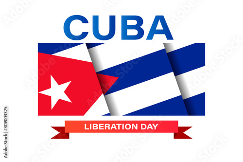 Cuba liberation day. January 1st. Greeting card, banner design. Cuba national day. 