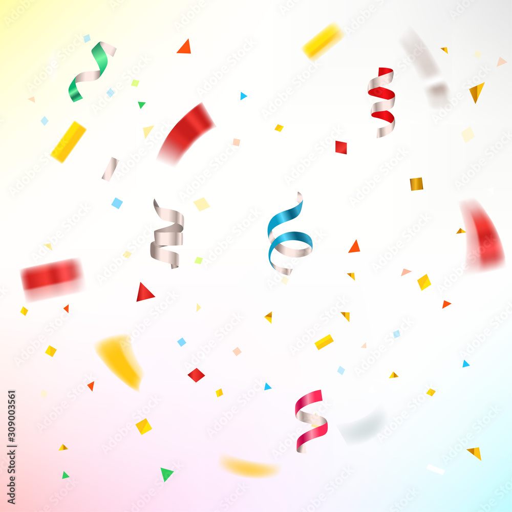 Falling curled ribbons vector background Falling curled ribbons vector background