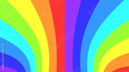 Spectrum psychedelic optical illusion. Abstract rainbow hypnotic animated background. Bright looping colorful wallpaper