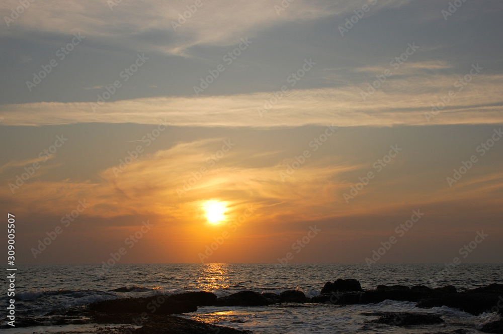 beautiful sea before sunset