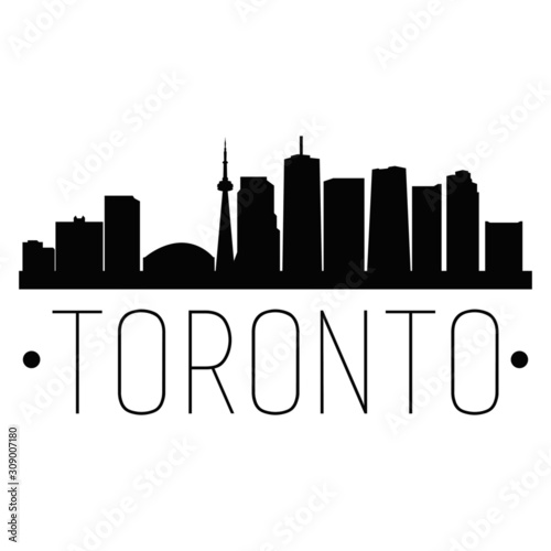 Toronto Canada Skyline Silhouette City Design Vector Famous Monuments.