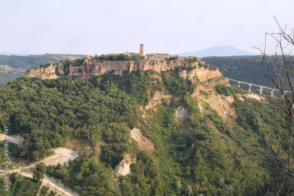 The rock spur of Civita Castellana in Lazio - Italy