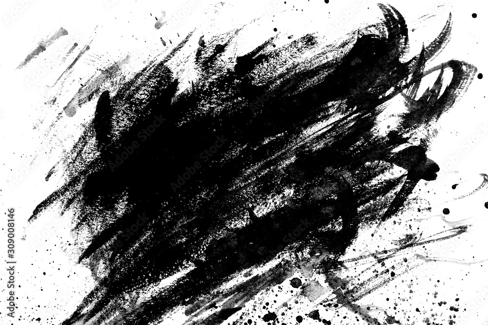 Abstract black ink texture Japan style on a white background. Abstract black ink texture Japan style on a white background.