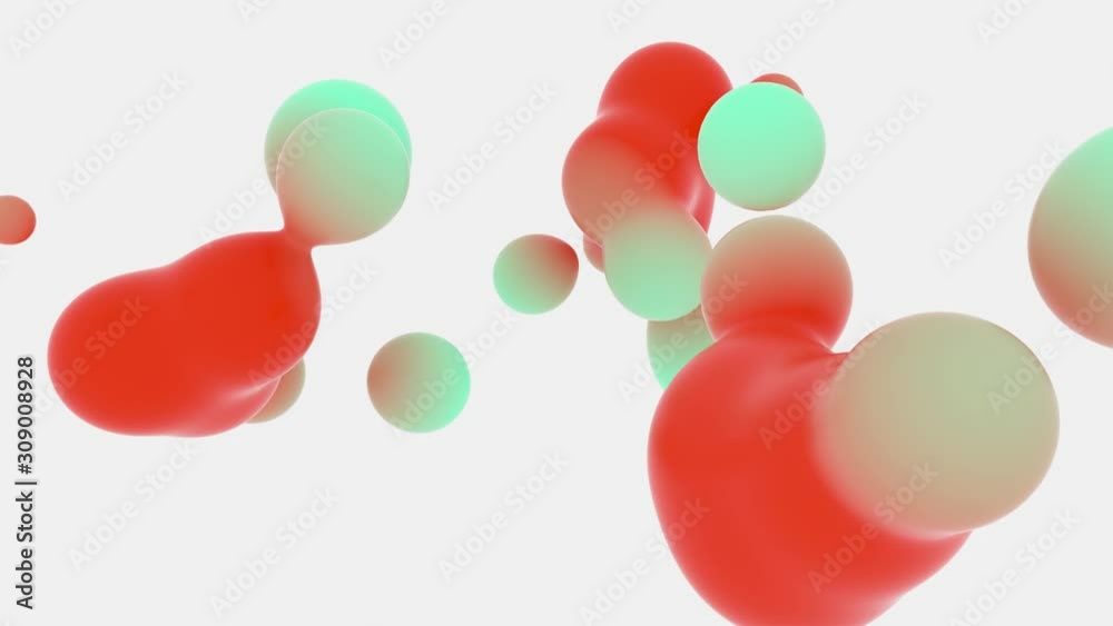 Abstract liquid shape colored lush lava and aqua menthe on white backgrounds. Fluid design. Isolated gradient waves . New Abstraction grade From Composition. Minimalistic Cover Footage Stylish Sample