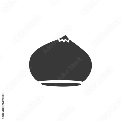 Chesnut. Isolated icon. Fall fruits and food vector illustration