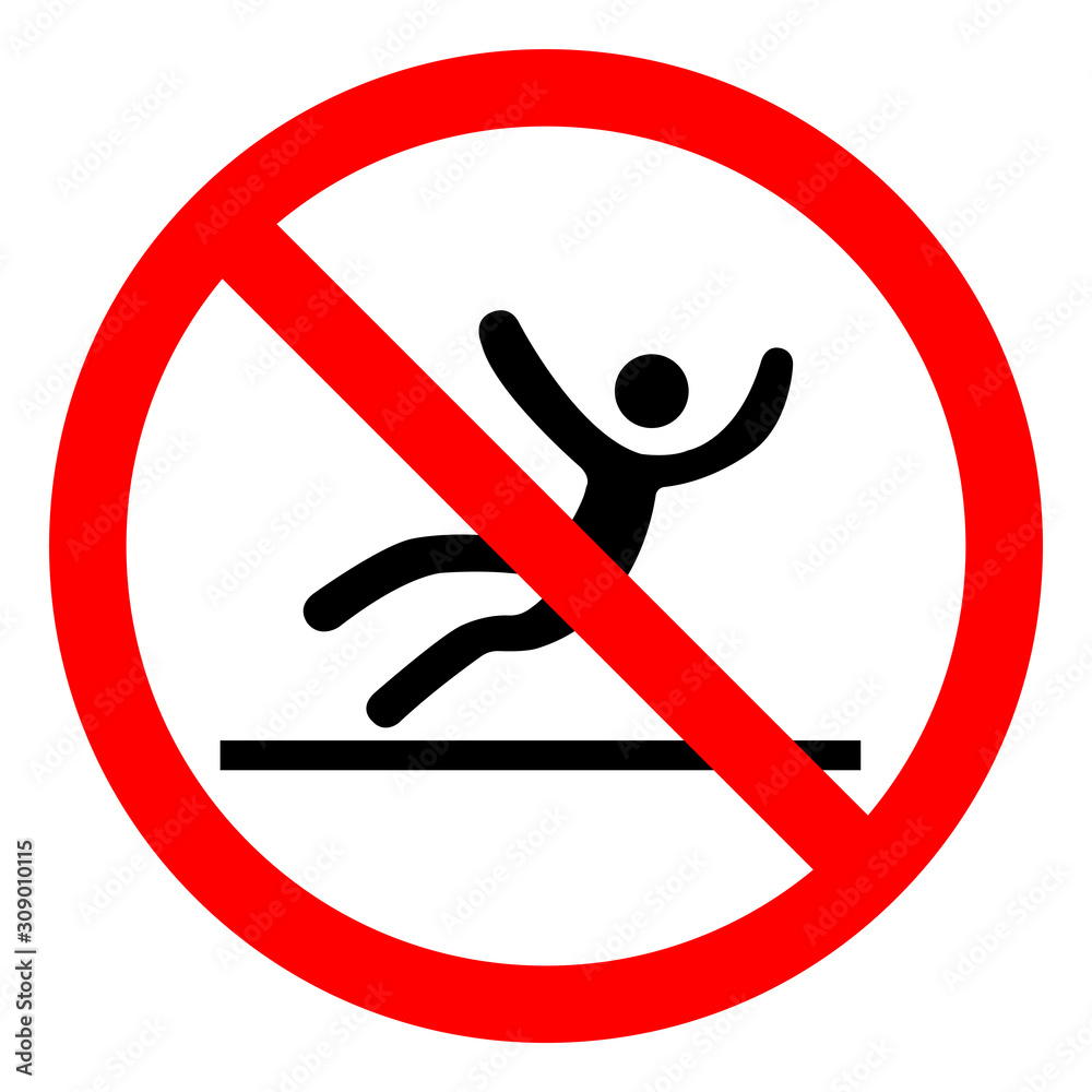 Danger Slippery Surface Symbol, Vector Illustration, Isolated On White Background Label. EPS10 Danger Slippery Surface Symbol, Vector Illustration, Isolated On White Background Label. EPS10