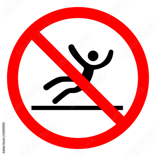 Danger Slippery Surface Symbol, Vector  Illustration, Isolated On White Background Label. EPS10