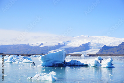 Icebergs in Jokulsarlon lake, Iceland