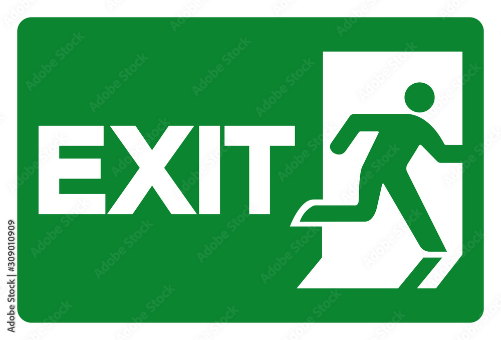Exit Symbol Sign, Vector Illustration, Isolate On White Background Label. EPS10 Exit Symbol Sign, Vector Illustration, Isolate On White Background Label. EPS10