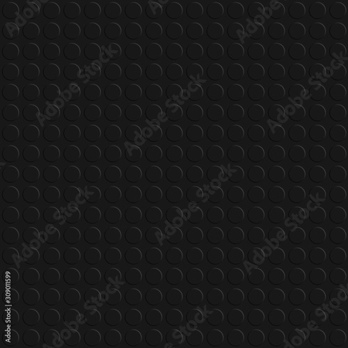 Seamless clean black studded rubber flooring panel for texture or background
