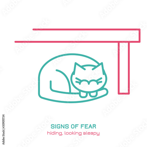 Cat fearful behavior icon