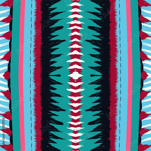 Crimson Tribal Vector Seamless Pattern. Gloss 