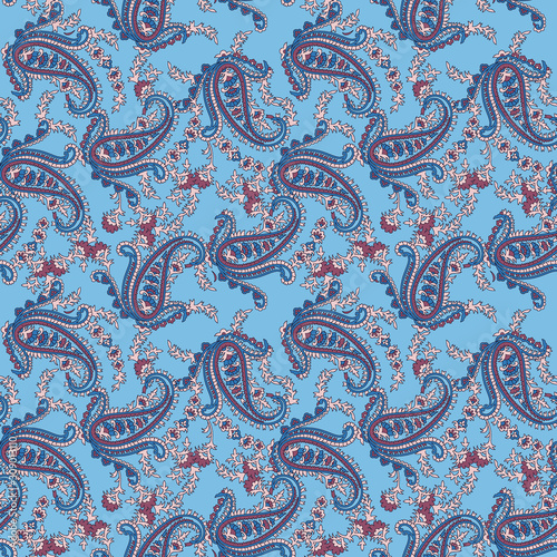 seamless traditional paisley floral background