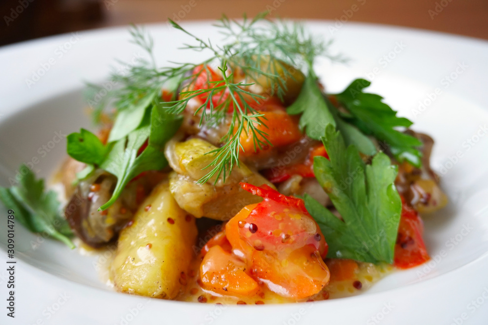 grilled vegetable salad with honey, mustard and herbs grilled vegetable salad with honey, mustard and herbs