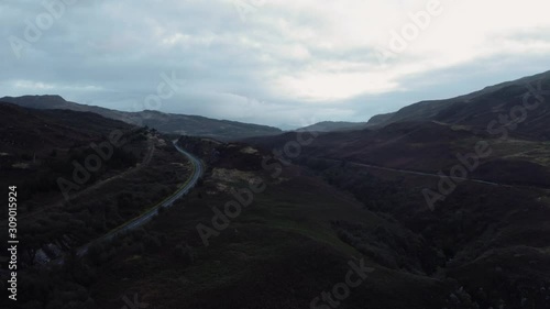 Drone Shoot over Scottish Highlands at Early Autumn photo