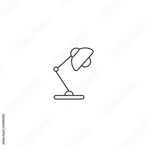 Desk lamp flat icon 