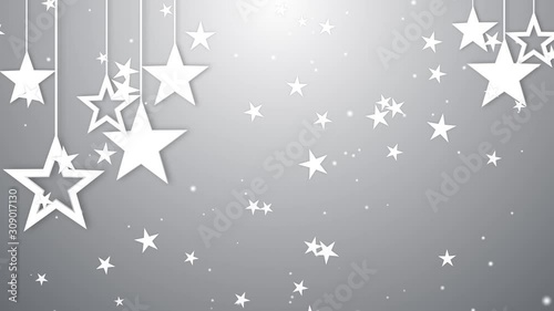 Holidays and Christmas Background animation with the concept of falling snowflakes and Christmas Decoration elements with the subtle snowy background 