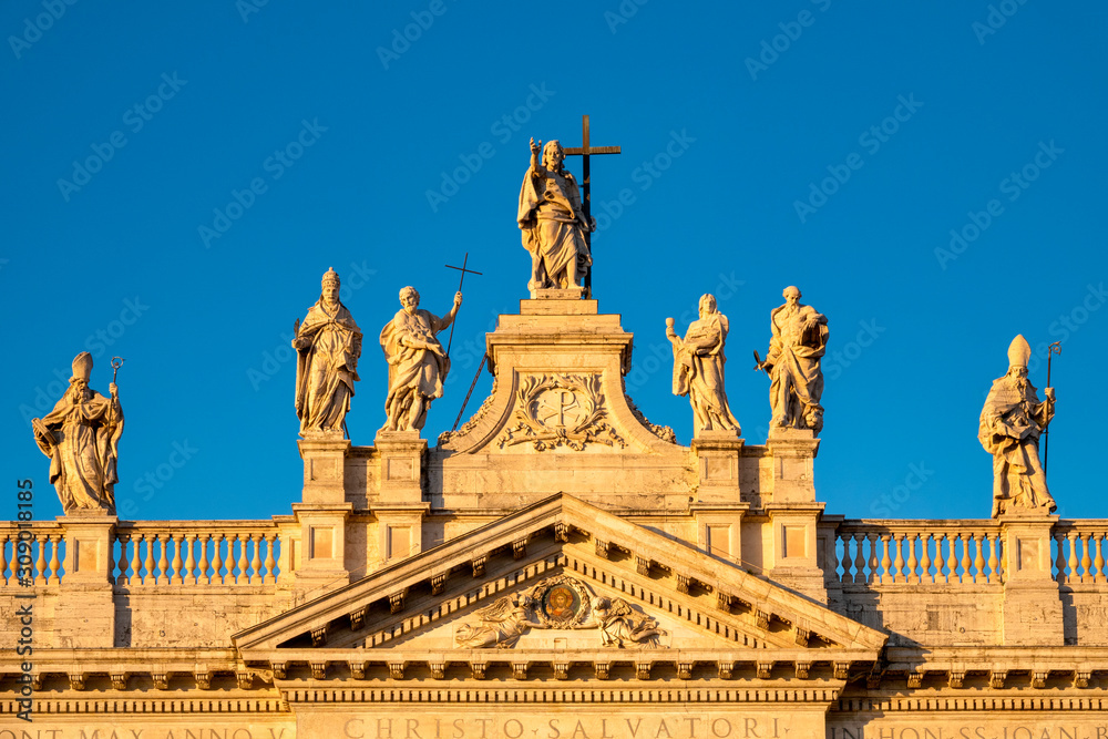 Statues on the facade of San Giovanni in Laterano