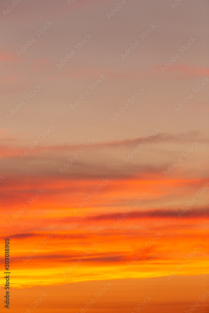Beautiful of colors of sky after sunset and sunrise, portrait