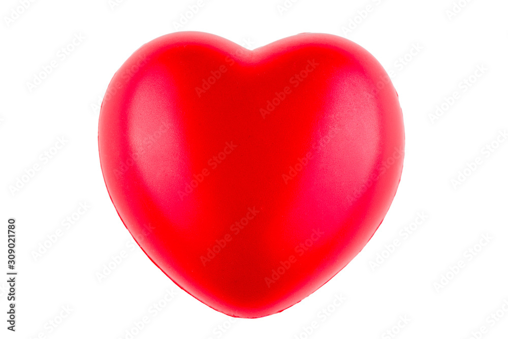 Antistress red heart on a white background