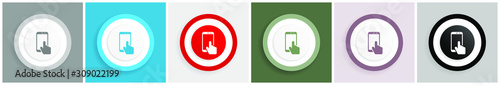 Smartphone icon, mobile phone vector illustrations in 6 colors options for web design and mobile applications in eps 10