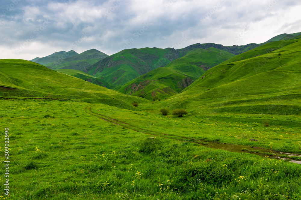 Relief picturesque mountains of Transcaucasia, summer landscape of Armenia