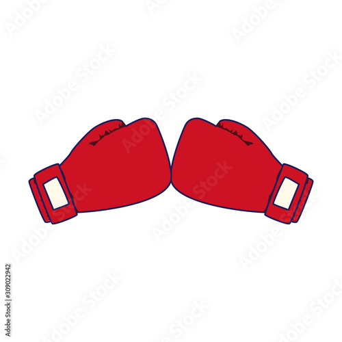 red boxing gloves icon, colorful design