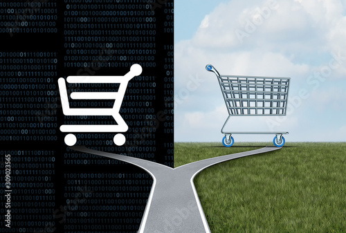 Obraz na płótnie Online And Offline Shopping