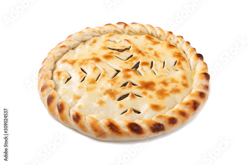Side view of homemade ossetian pie photo