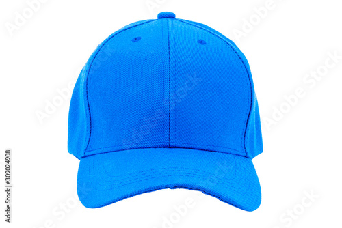 clothes and accessories blue cap with a visor on a white background is insulated