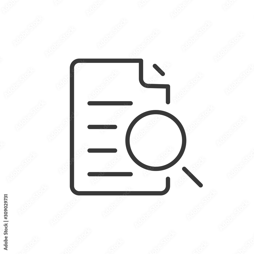 Vector illustration of search concept with check list on clipboard and magnifying glass. Stock vector illustration isolated on white background. Vector illustration of search concept with check list on clipboard and magnifying glass. Stock vector illustration isolated on white background.