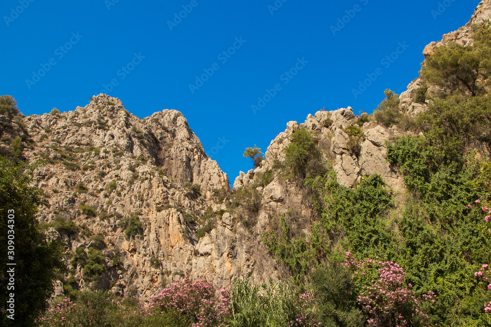 view of mountains from les fonts de algar