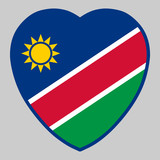 Namibia Flag In Heart Shape Vector illustration Eps 10