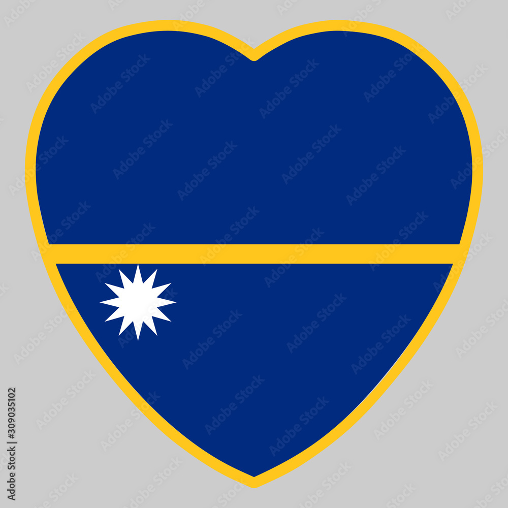 Nauru Flag In Heart Shape Vector illustration Eps 10