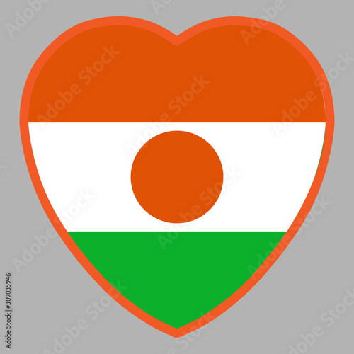 Free Download Niger Flag In Heart Shape Vector. - GFXLoad