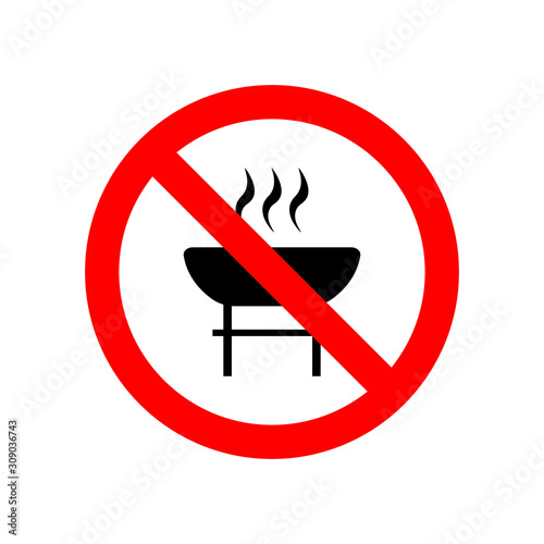 No barbecue allow sign vector.