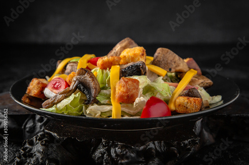Caesar salad with grilled chicken fillet