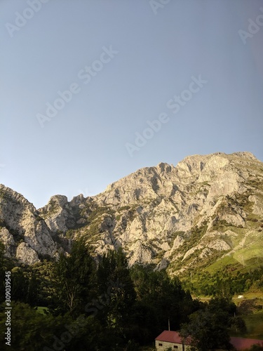 Mountains With Grass and Rocks in Spain, Los Picos de Europa, the Peaks of Europe