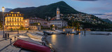 CERNOBBIO, ITALY - MAY 12, 2019: The little town at Como lake  at dusk.