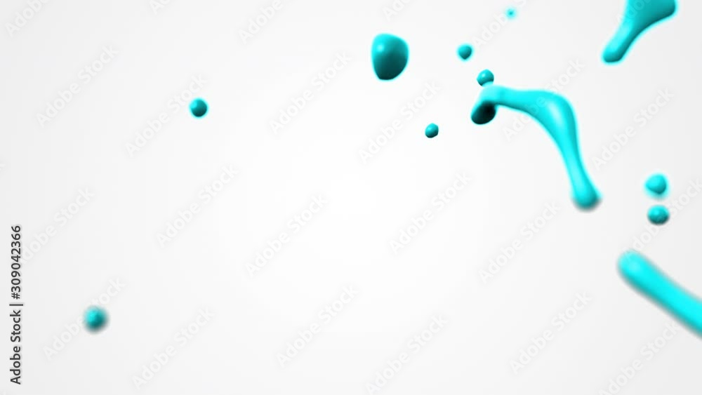Water or ink liquid explosion on white background with alpha channel. 3D render animation of splash liquid. 4k footage.