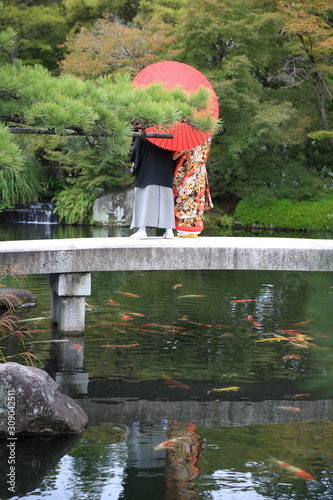 Japanese couple with traditonal cloths, Japan