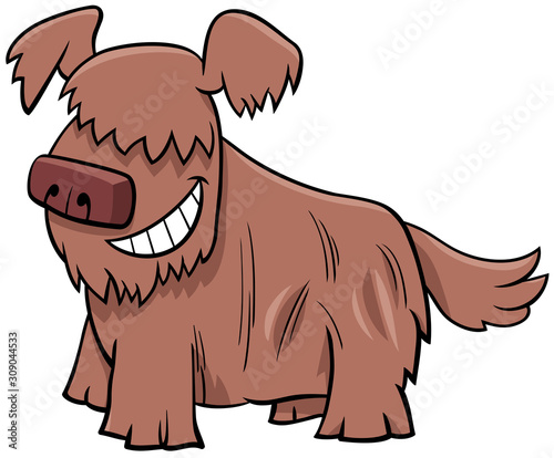 cartoon shaggy dog or puppy animal character