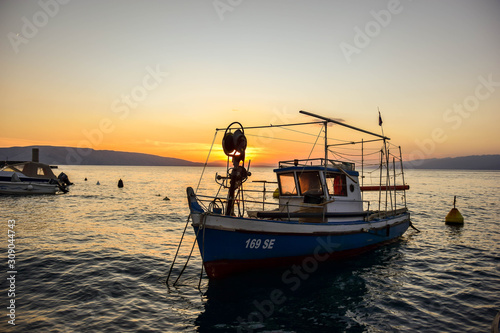 Fisherman boat in Senj, Croatia photo