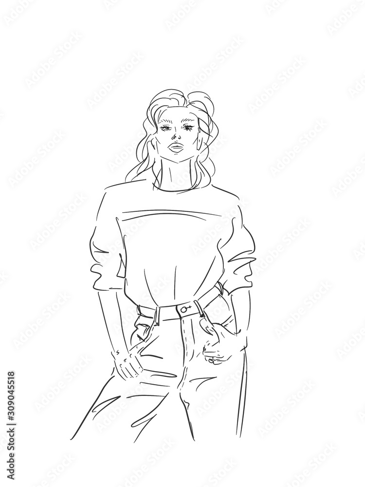 woman fashion sketch woman fashion sketch