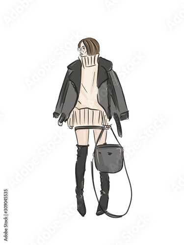 woman fashion sketch