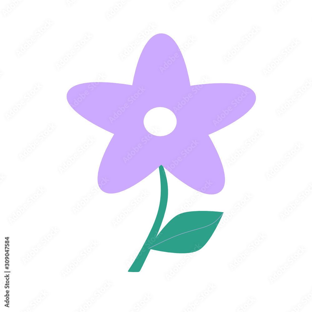 Flowers design. Flowers background. Flying light purple flowers isolated on white background. Apple-tree flowers. Cherry blossom. Vector