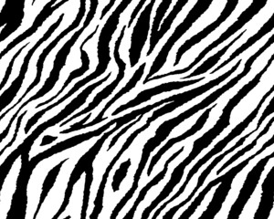 Acrylglasbilder Tierfellmuster Zebra Tiger Mix Schwarz Weiss  © MSK Design