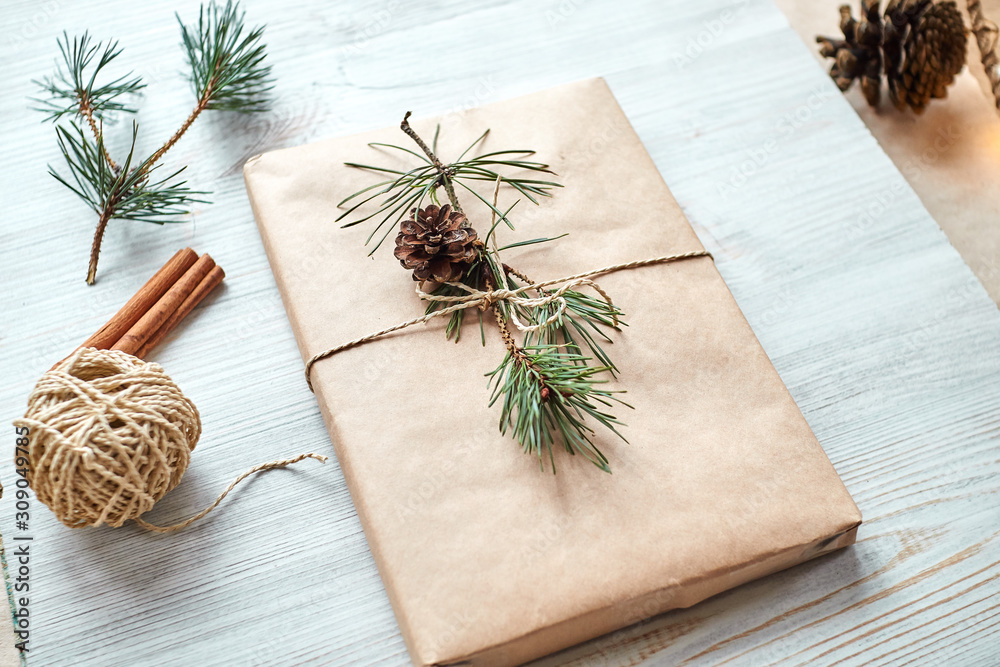 Gifts, Laptop & Pretty Wrapping Paper. Stock Image