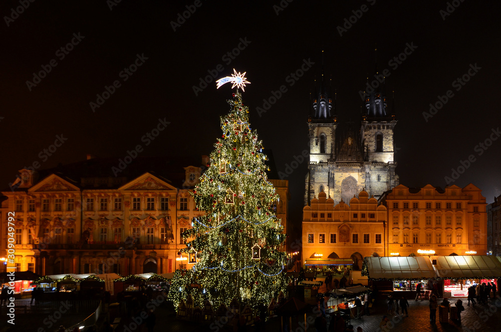Christmas tree New Year's festive celebration square