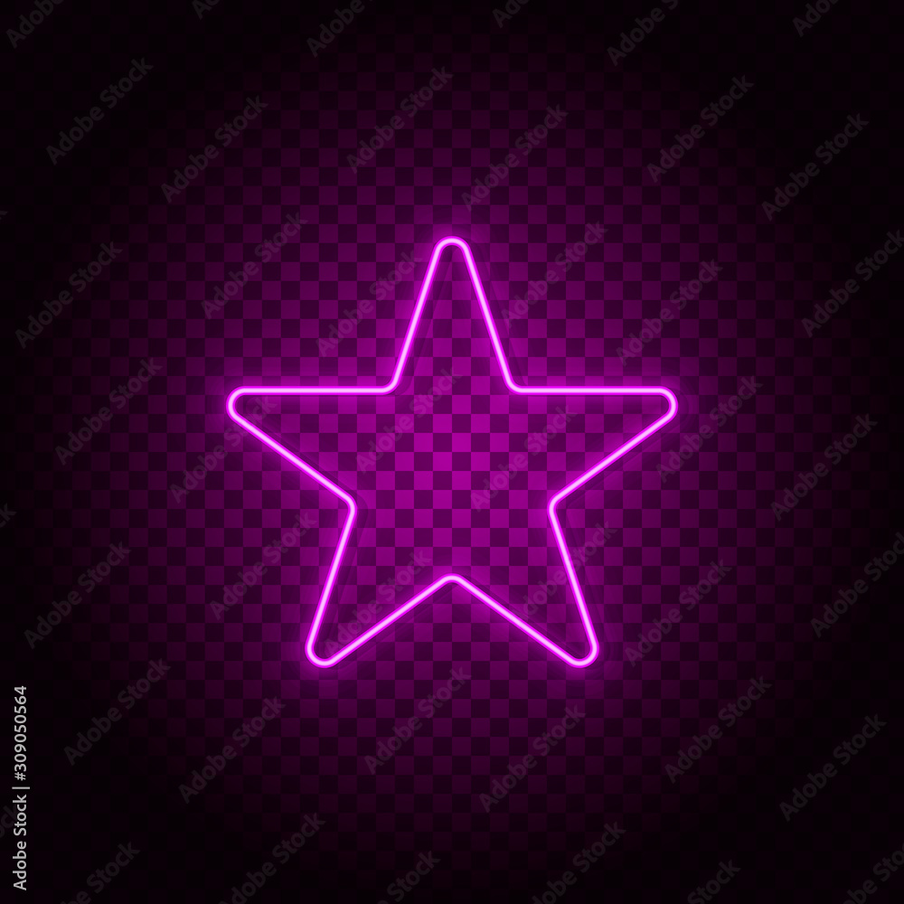 Star vector icon. Element of simple icon for websites, web design, mobile app, info graphics. Pink color. Neon vector on dark background Star vector icon. Element of simple icon for websites, web design, mobile app, info graphics. Pink color. Neon vector on dark background
